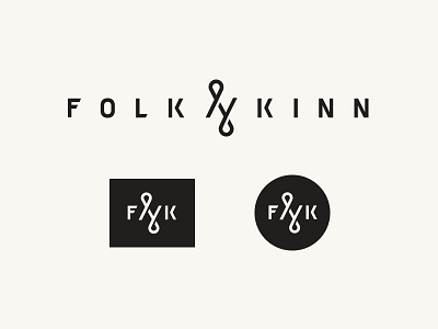 Folk N Kinn branding design fashion identity logo n stitch thread typography wip