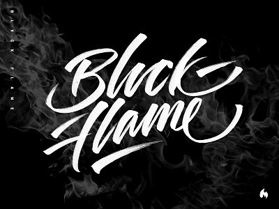 BLVCK FLAME black brushtype fire flame hand type handlettering lettering typography