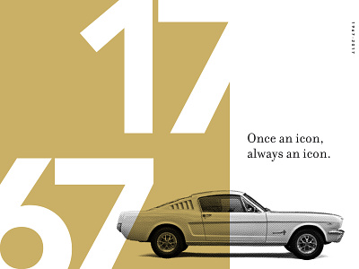 67 – 17 50 years 67 editorial gold halftone iconic layout mustang newspaper numbers spread typography