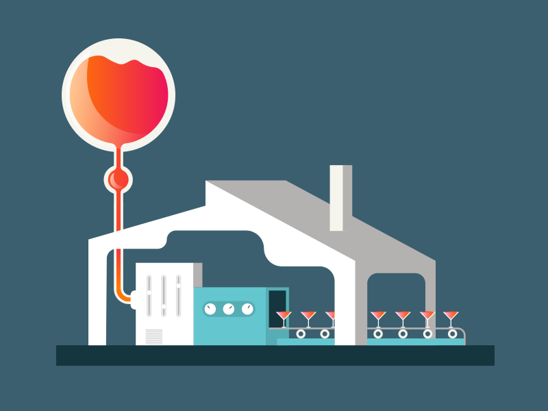 The Daiquiri Factory design vector travel illustration drank alcohol landmark atlanta factory daiquiri