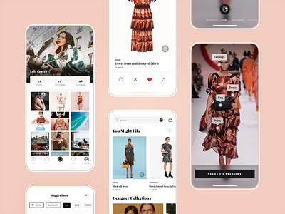 AI fashion app ai app artificial intelligence cards clean eccomerce fashion filter grid hbtat neural network profile recognizing shopping tab bar ui uiux