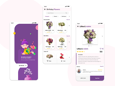Mobile App - Flowers app design mobile app design ui ux