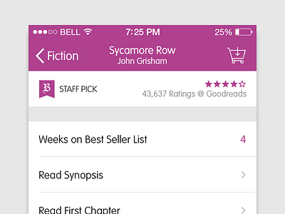 Sycamore Row. app books ios iphone ui