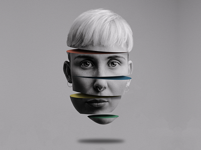 Sliced-Face Effect | Photoshop black and white design digital art editing graphic design human face ideas manipulation photoshop portrait