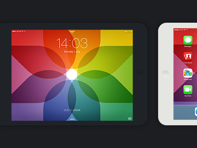 iPad Colourwall ios7 wallpaper ipad mini photos icon colour wheel overlay