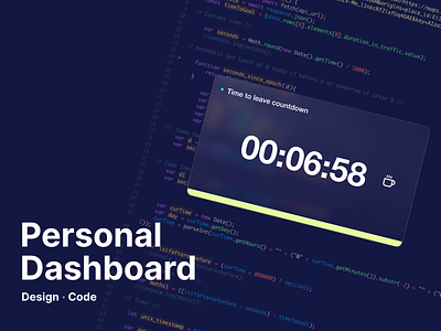 Breaking the wall between Design and Code - Personal dashboard code coding concept cooking dashboard design design code digital electric vehicles ev motion graphics personal dashboard soc timer ui ux