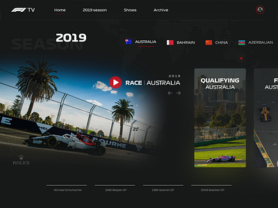 F1 TV - Redesign clean concept design f1 streaming ui ux