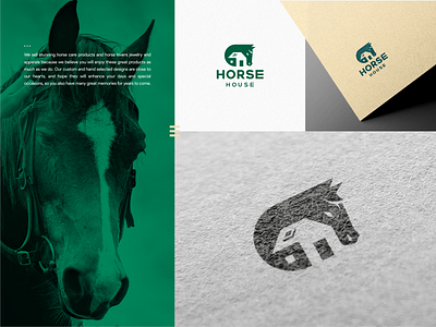 Horse House Logo animal animal care animal jewelry animal logo branding flat design green logo home logo horse care horse heart horse house horse llover horse logo house logo jewelry logo nature logo pet logo.