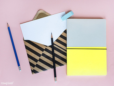 Pastel Stationery Set design envelope letter minimal mockup notebook paper pastel simple stationery