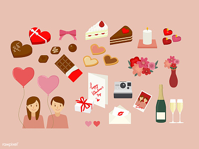 Valentine's Illustrations design gift graphic design icon icons love pink valentine vector