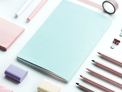 Pastel Mockup branding design flatlay mockup paper stationery