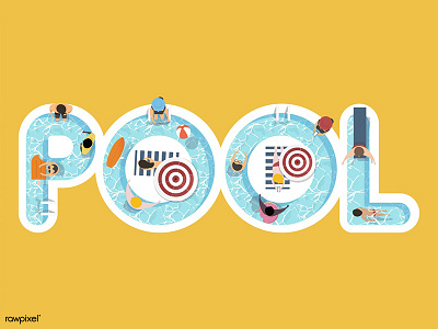 Pool design font fun graphic icon people pool summer swimming typography vector