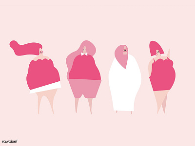 Happy plus size women <3 character design girly graphic graphic design icon icons illustration people pink vector women