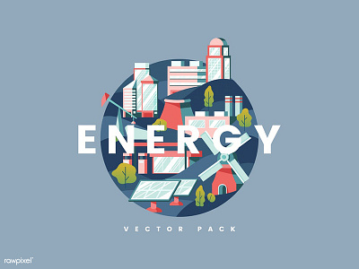 Energy City Vector Pack city design eco eco friendly energy free graphic graphic design icon illustration resource vector