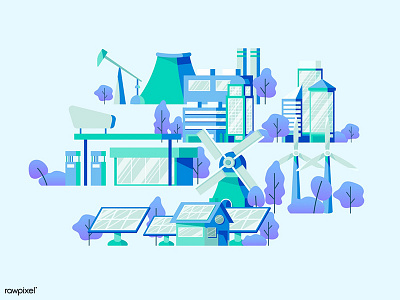 Energy City Vector Pack city design eco eco friendly energy enviroment graphic graphic design icon illustration vector