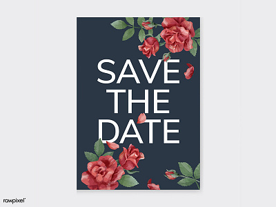 Save the Date : Classic roses design flower graphic graphic design illustration invitation invitation card save the date template design vector wedding