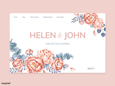 Wedding Website Invitation design flower graphic graphic design illustration invitation design invitation mockup template vector web wedding