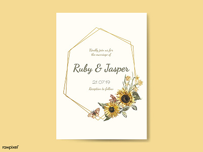 Vintage Floral Invitation design flower graphic graphic design illustration invitation card template design vector wedding