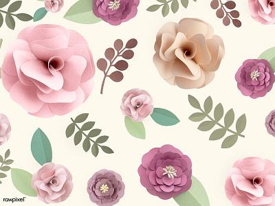 Paper Roses design element floral flower graphic design icons paper paper craft pattern rose