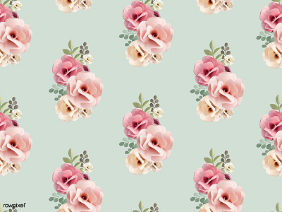 Paper Roses design floral flower graphic icon paper pastel pattern rose vector wedding