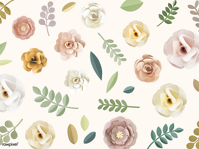 Paper Roses design element floral flower graphic design icons paper paper craft psd psd download rose