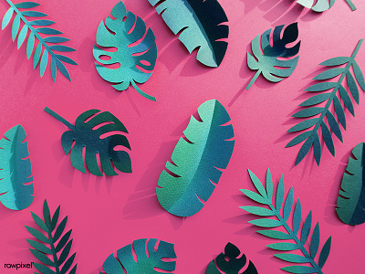 Tropical Paper Set colorful design graphic design icons leaf paper paper craft pattern summer