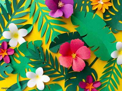Tropical Paper Set colorful design floral flower graphic design icons leaf paper paper craft papercraft summer tropical