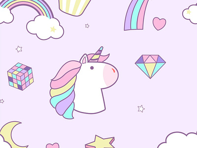 Cute Unicorn <3 character cute design fun graphic graphic design illustration kids pattern rainbow unicorn vector