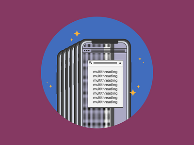 Illustration brutalism cocoa touch concurrency icon illustration ios multithreading vector viget