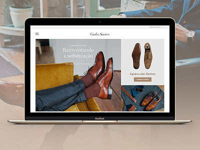 santos shoes clean fashion grid homepage institutional shoes typography website