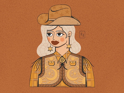cowgirl. graphic design illustration procreate