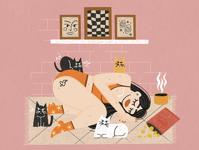 catlady. graphic design illustration procreate