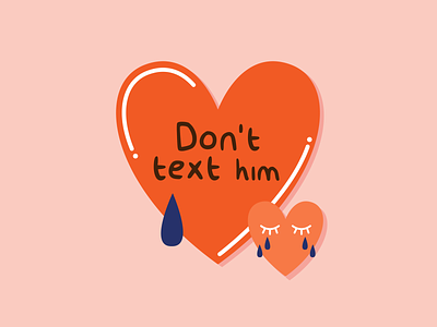 Don't text him, or her adobe illustrator graphic design icon illustration vector
