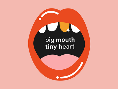 Big mouth, tiny heart adobe illustrator design flat graphic design illustration vector