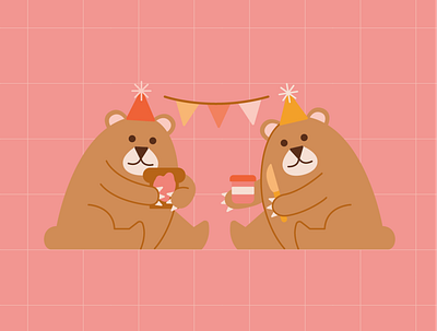 The bear party adobe illustrator graphic design illustration vector