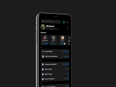 Dark Theme Contacts