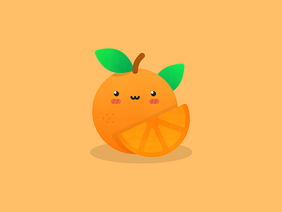 Cute Orange Character Illustration character cute flat fruit icon illustraion illustration illustrator lemon lime logo mascot minimal orange uwu vector