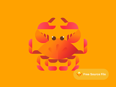 Cute Geometric Crab Illustration color crab crabs cute freebie geometric gradient illustration illustrator lobster modern sea seafood sketch