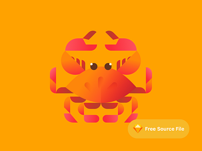 Cute Geometric Crab Illustration