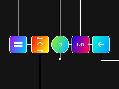 Interaction Design Cover Photo for Medium Article branding color colorful flat flow flowchart gradient graphic illustration illustrator interaction interaction design ixd logo minimal vector