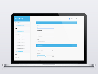 Orbit Campaign Creation Form creation dashboard event field flat form input inspiration material web