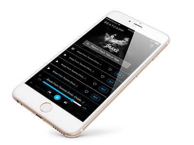 Beatcamp Mobile Embedded apple beat black dark ios iphone mobile music pause responsive search web