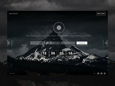 D100UI - 14: Countdown Timer clock coming countdown image landing landscape mountain music page soon timer web