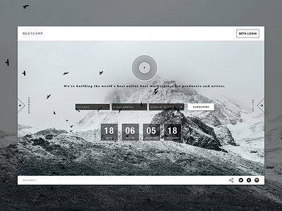 D100UI - 14: Countdown Timer (White) clock coming countdown image landing landscape mountain music page soon timer web