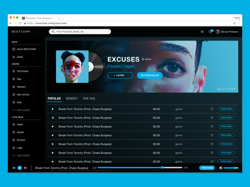 Beatcamp Old Concept by richard.ux on Dribbble