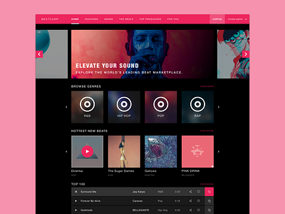 Beatcamp Concept New beatcamp black commerce control desktop music responsive song theme user volume web