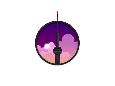 CN Tower - Sketch Practice building canada cn icon illustration moon night star sunrise sunset toronto tower