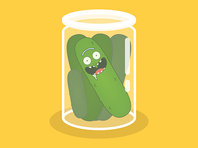It's Pickle Rick! 2d animation cartoon drunk fan flat icon illustration mort pickle rick sticker