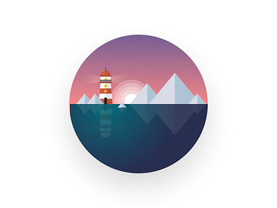 Lighthouse cold ice iceberg icon illustration illustrator lighthouse motion mountains ocean sea