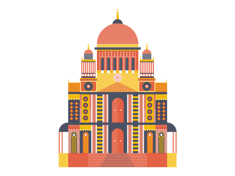 Cathedral Illustration temple travel paul st. pattern london illustration europe england church cathedral building